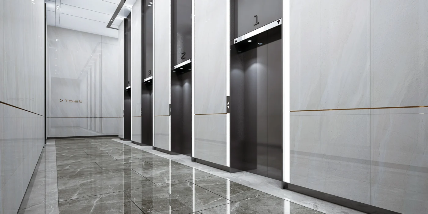 Passenger elevator lobby
